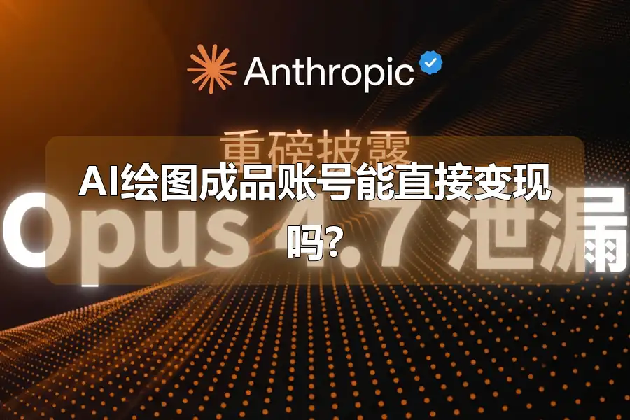 AI绘图成品账号能直接变现吗?